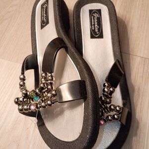 Stylish Black Beaded Sandals